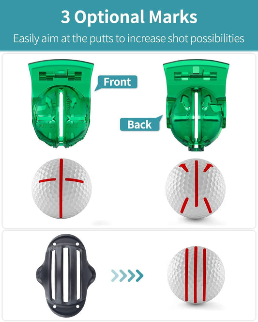 2 PCS Golf Ball Liner Template Linear Alignment Kit for Putt Ball Marking Tools - Golfer Gear