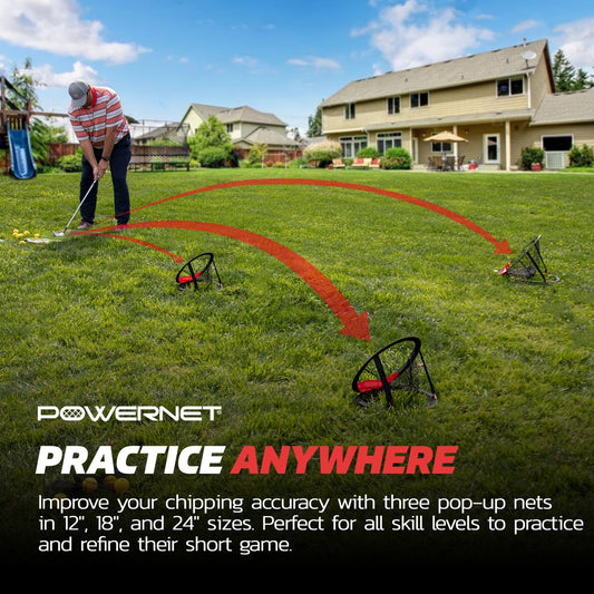 3 Piece Golf Chipping Net Set - Golfer Gear