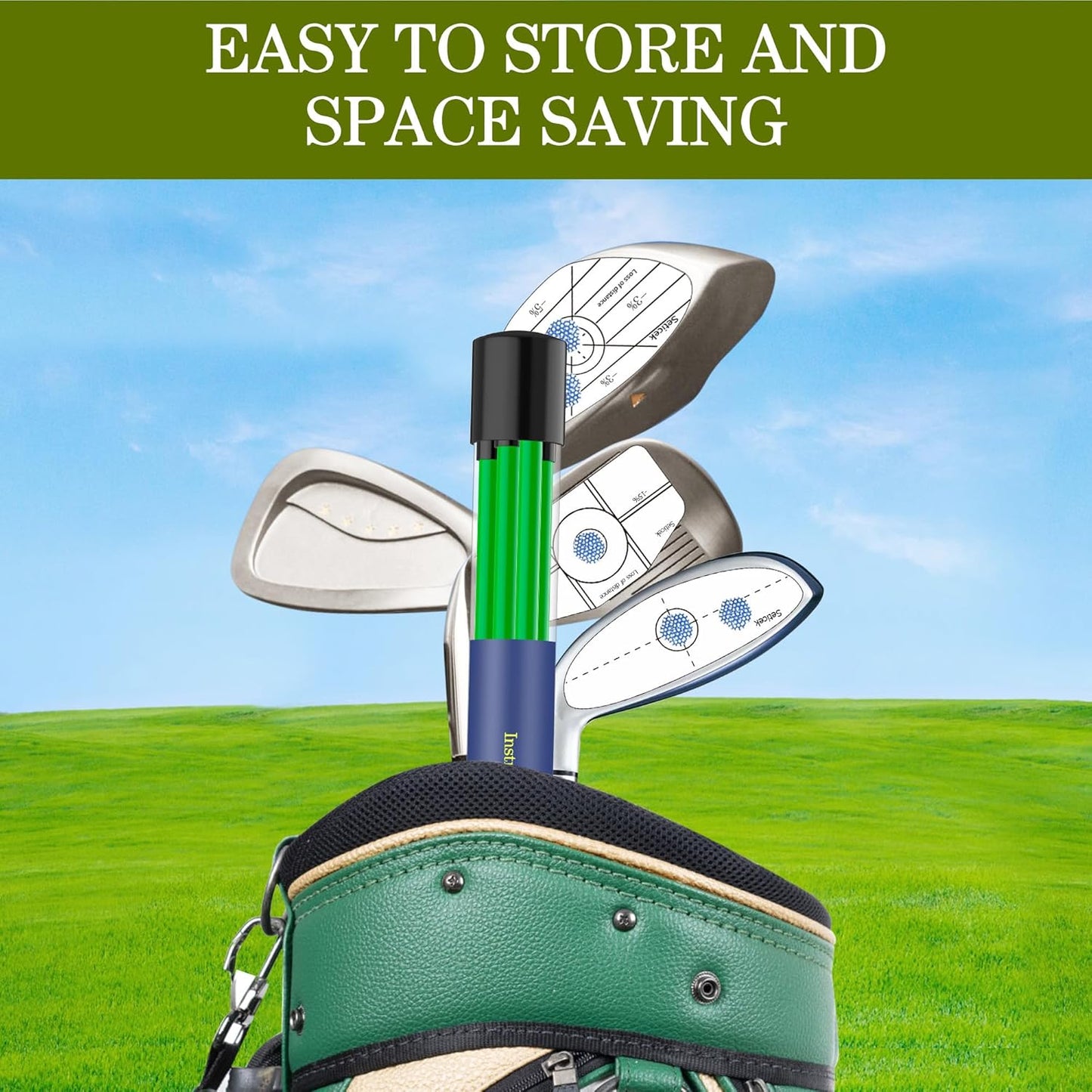 Golf Alignment Sticks - 2 Pack of 48" Collapsible Fiberglass Rods Great For Beginners and Pros - Golfer Gear