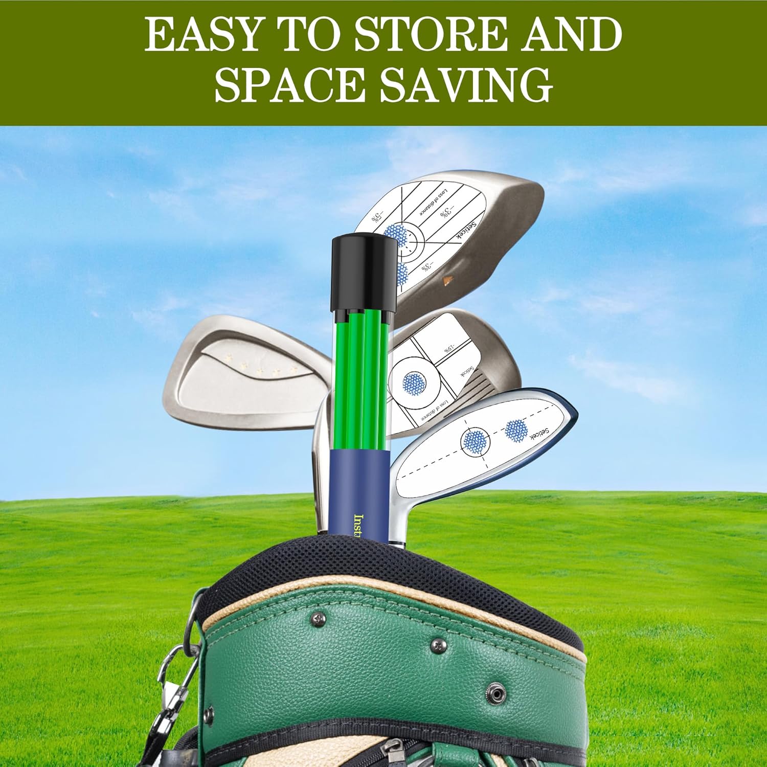 Golf Alignment Sticks - 2 Pack of 48" Collapsible Fiberglass Rods Great For Beginners and Pros - Golfer Gear