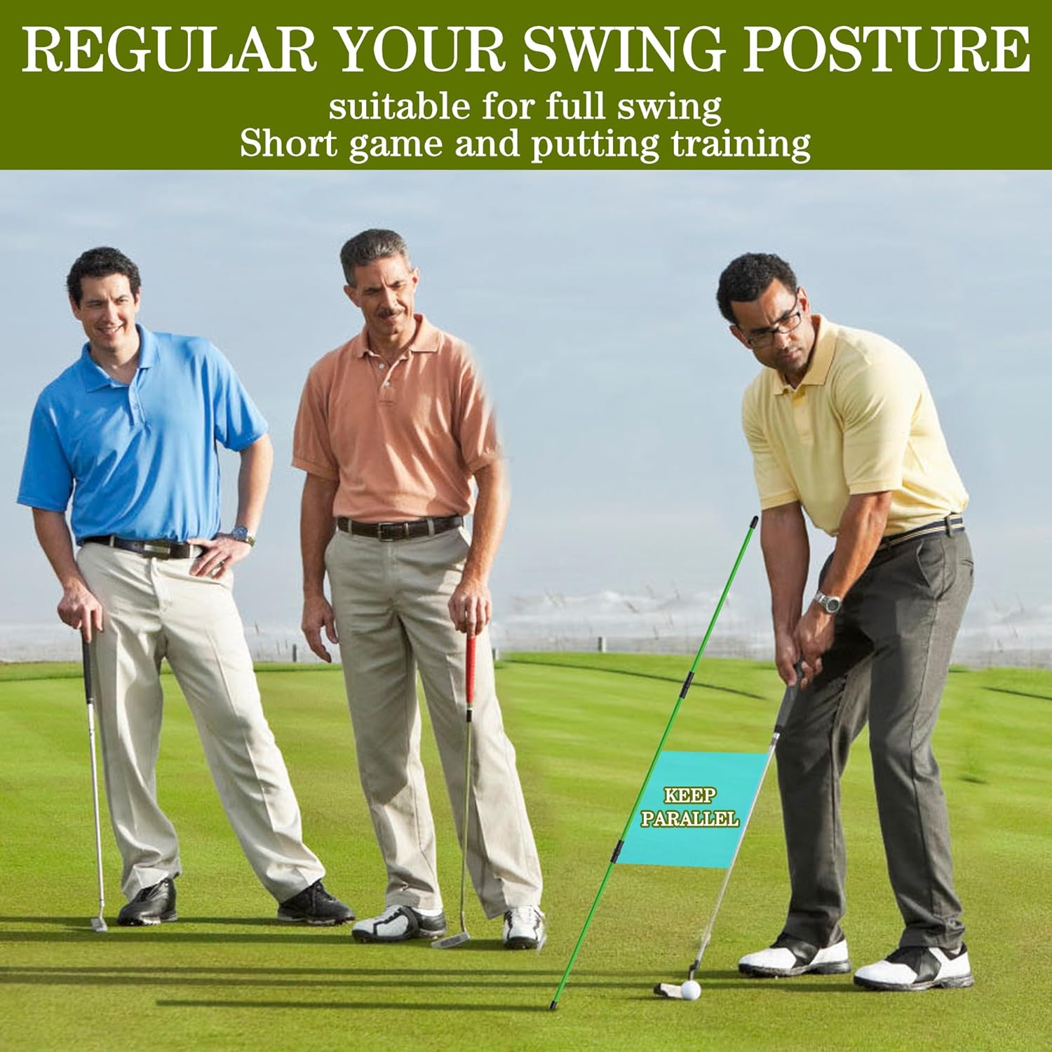 Golf Alignment Sticks - 2 Pack of 48" Collapsible Fiberglass Rods Great For Beginners and Pros - Golfer Gear