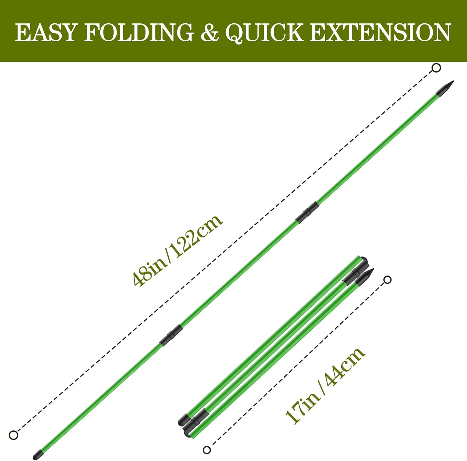 Golf Alignment Sticks - 2 Pack of 48" Collapsible Fiberglass Rods Great For Beginners and Pros - Golfer Gear