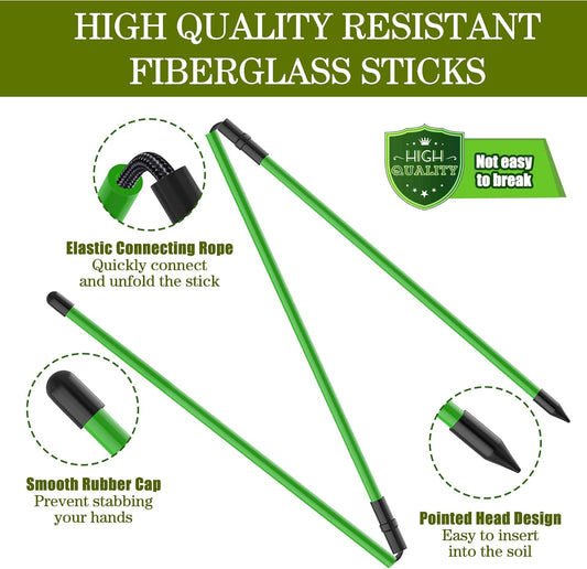 Golf Alignment Sticks - 2 Pack of 48" Collapsible Fiberglass Rods Great For Beginners and Pros - Golfer Gear