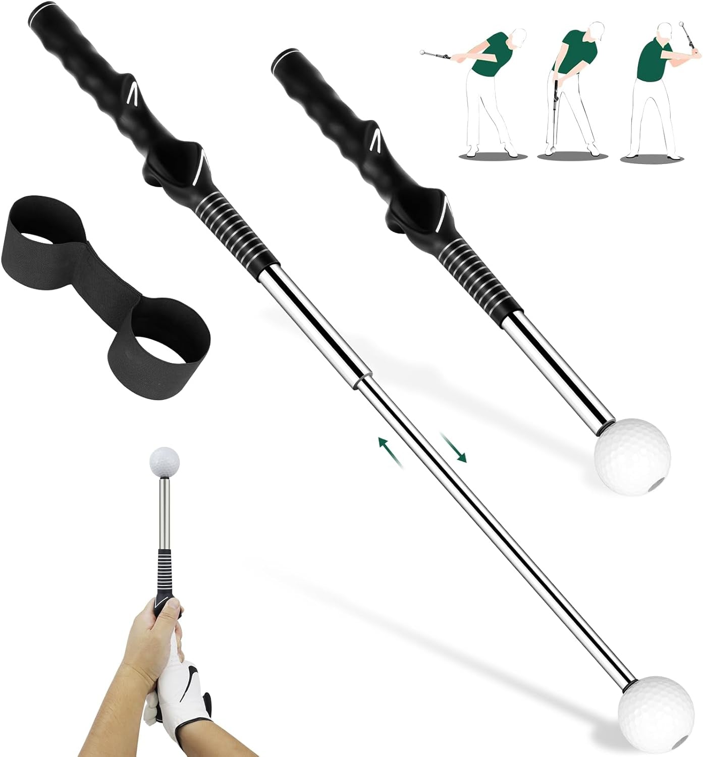 Golf Grip Swing Trainer - Easy Outdoor/Indoor Practice or Warming Up - Golfer Gear