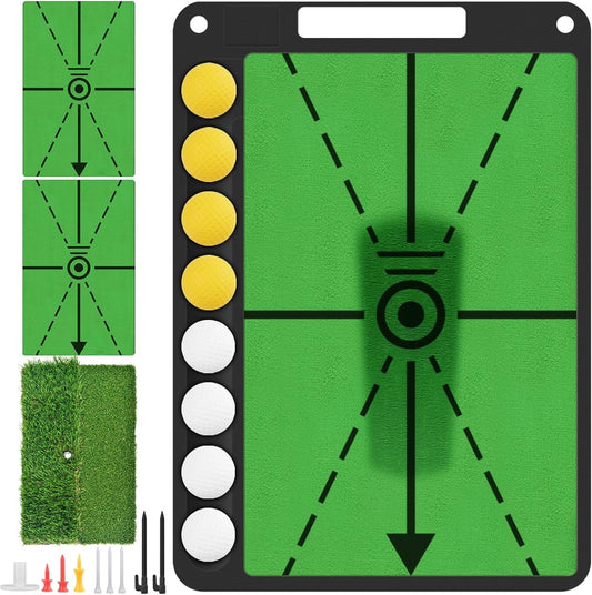 Golf Hitting Mat for Swing Feedback - Premium Turf, Real Feel, Instant Feedback - Golfer Gear