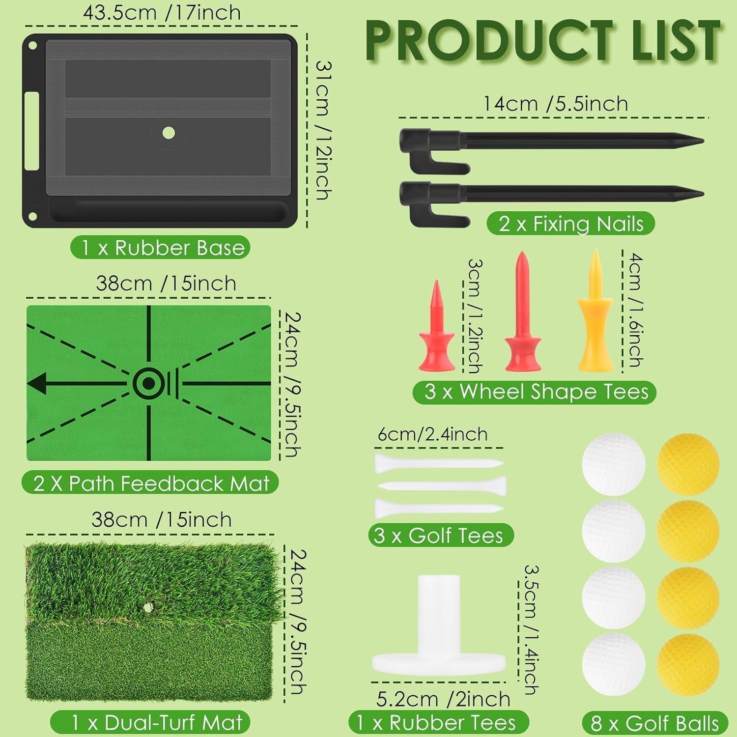 Golf Hitting Mat for Swing Feedback - Premium Turf, Real Feel, Instant Feedback - Golfer Gear