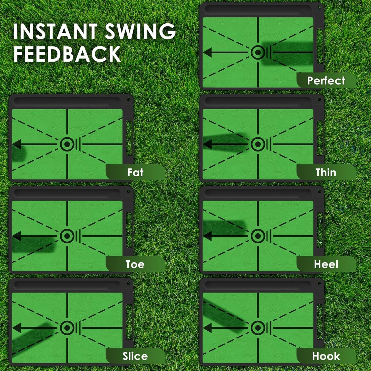 Golf Hitting Mat for Swing Feedback - Premium Turf, Real Feel, Instant Feedback - Golfer Gear