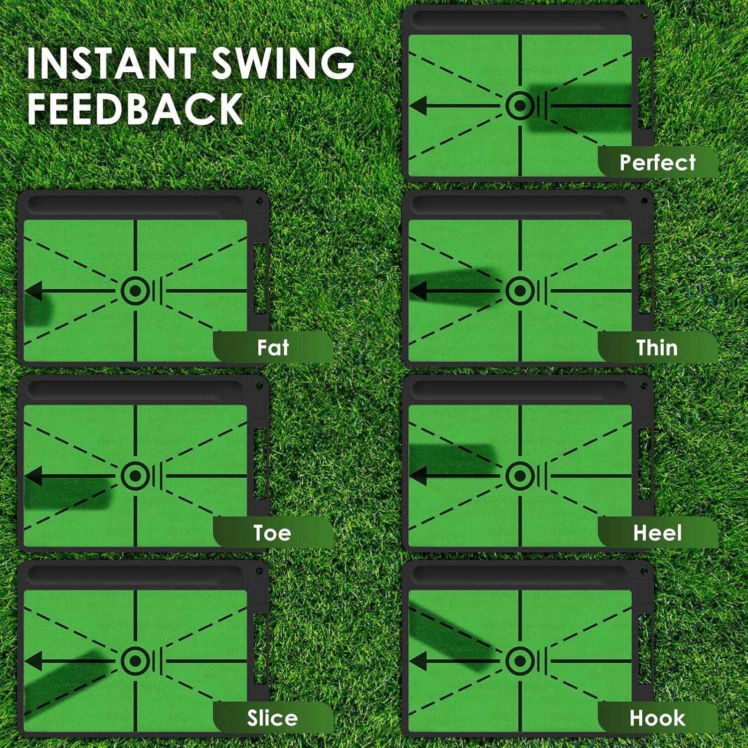 Golf Hitting Mat for Swing Feedback - Premium Turf, Real Feel, Instant Feedback - Golfer Gear