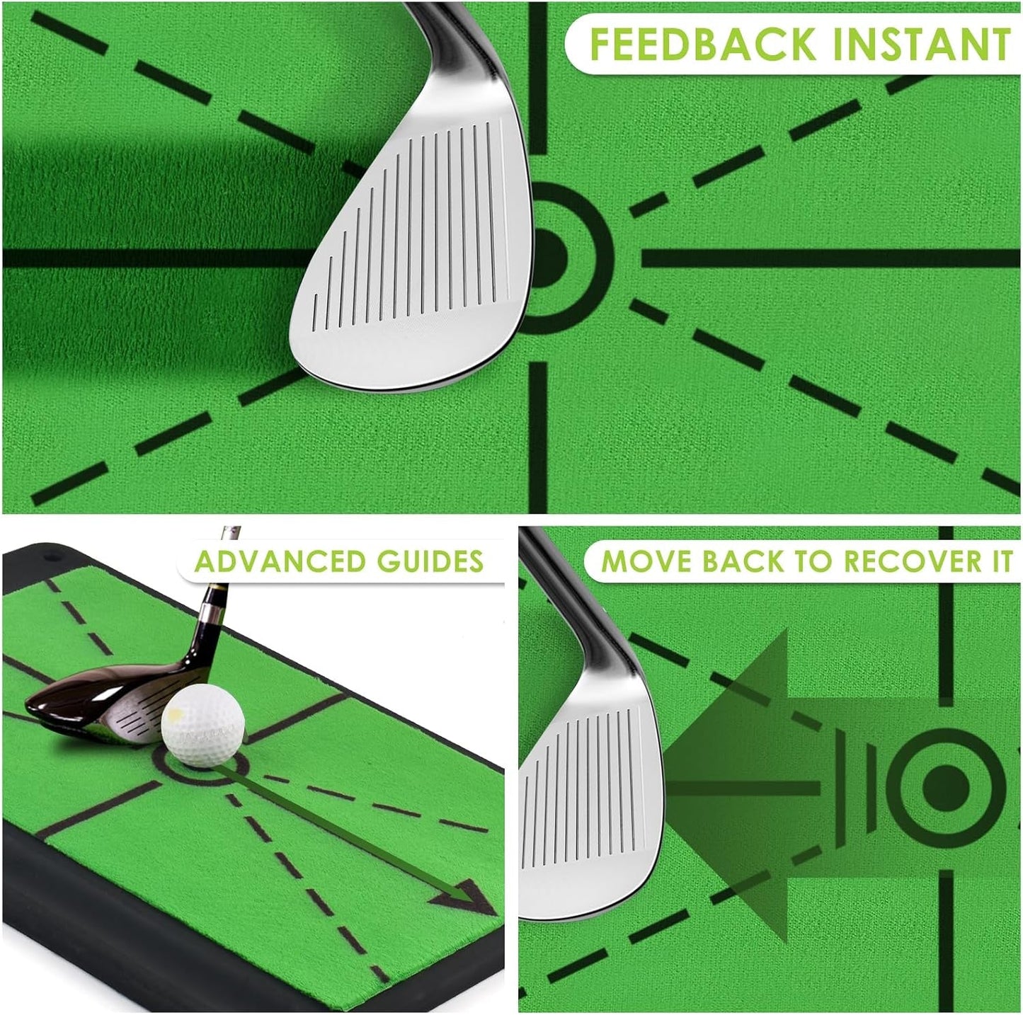 Golf Hitting Mat for Swing Feedback - Premium Turf, Real Feel, Instant Feedback - Golfer Gear