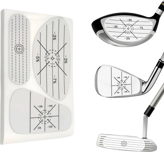 Golf Impact Tape Set 150Pcs, Self - Teaching Sweet Spot and Consistency Analysis, Golf Club Impact Stickers for Woods Irons and Putters Each 50 Pcs,Useful Training Aid Improve Ball Striking - Golfer Gear