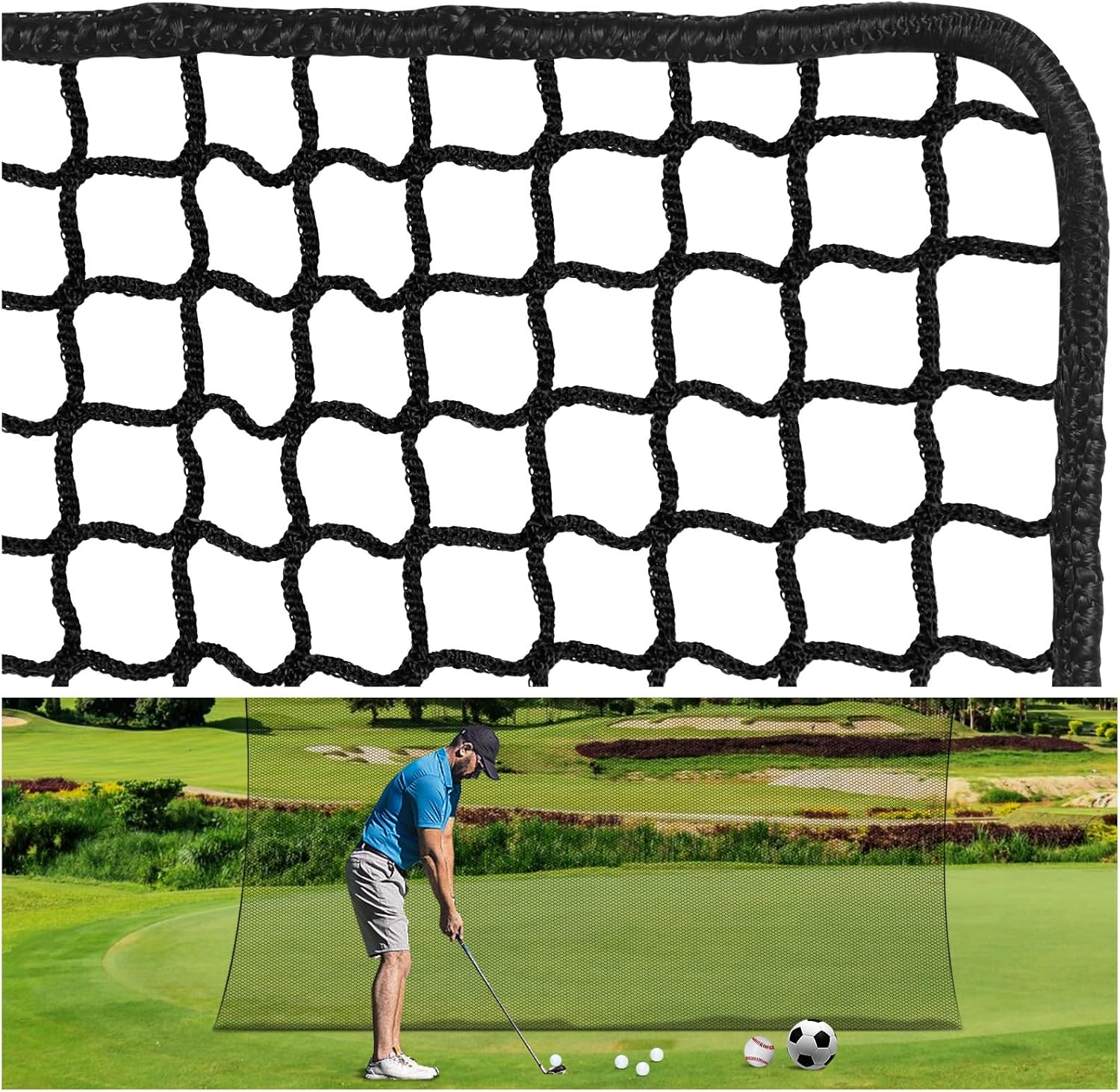 Golf Practice Net, Golf Hitting Nets Heavy Duty Nylon Golf Netting for Garage Backyard - Golfer Gear