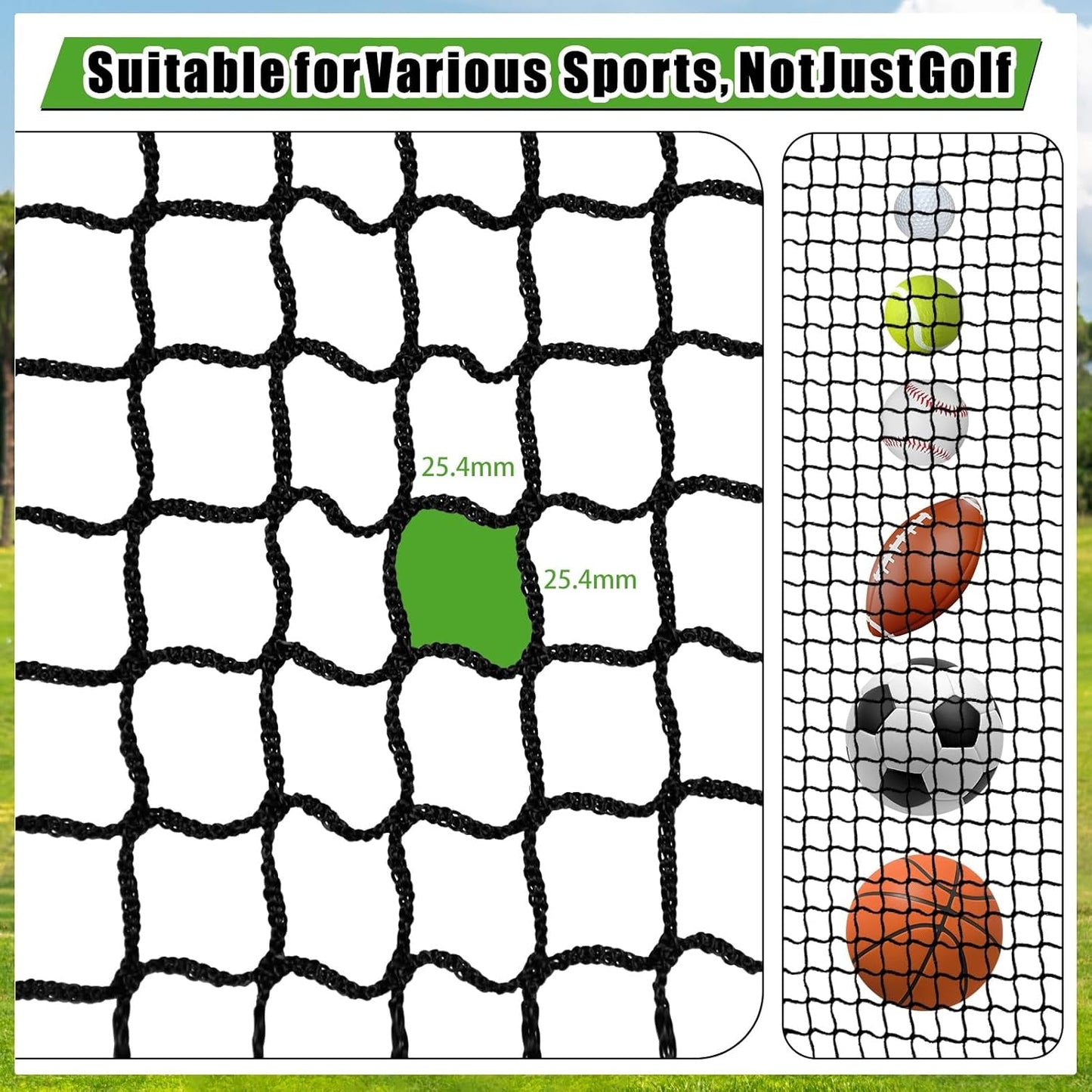 Golf Practice Net, Golf Hitting Nets Heavy Duty Nylon Golf Netting for Garage Backyard - Golfer Gear