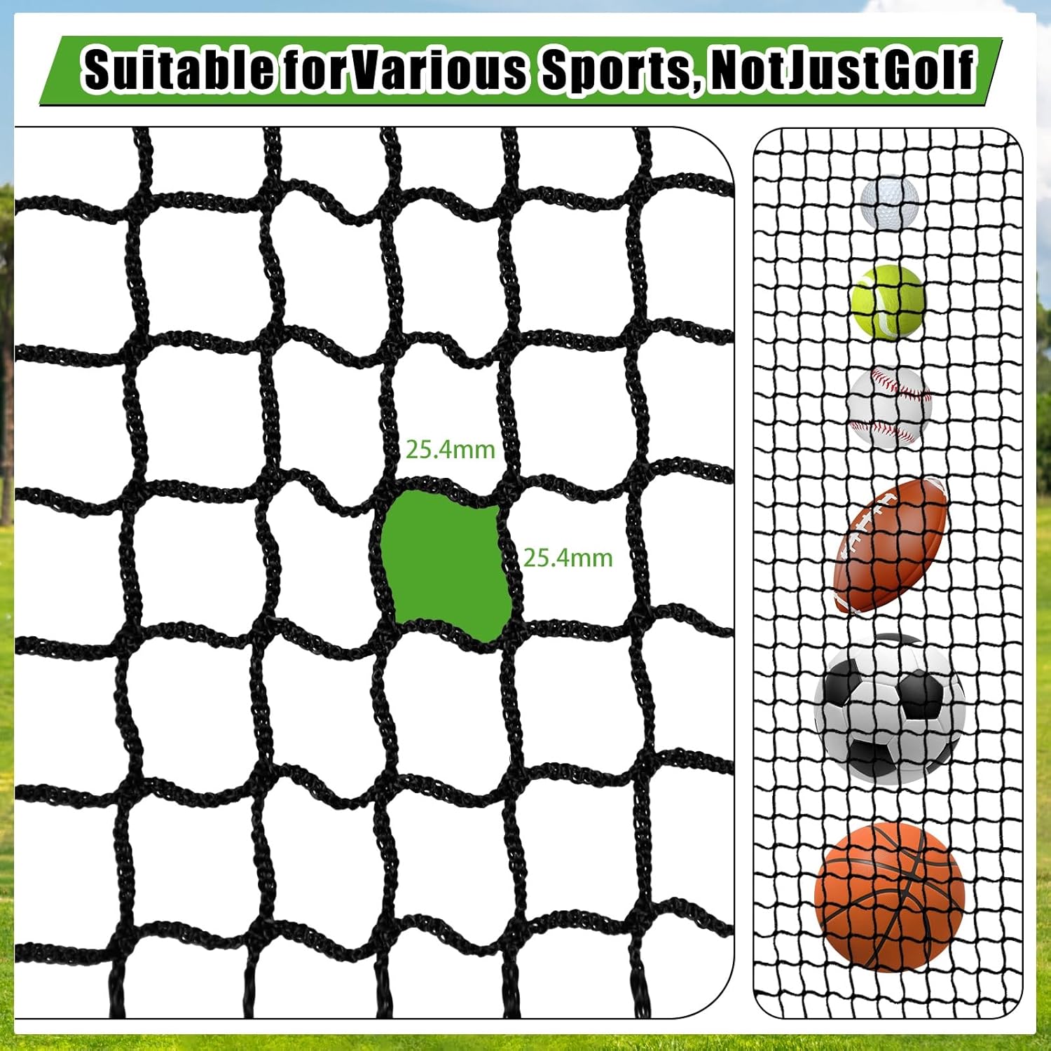 Golf Practice Net, Golf Hitting Nets Heavy Duty Nylon Golf Netting for Garage Backyard - Golfer Gear
