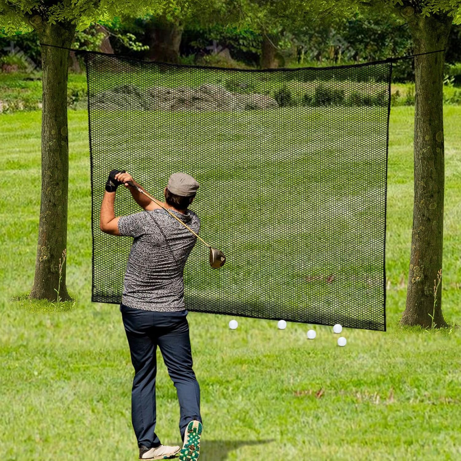 Golf Practice Net, Golf Hitting Nets Heavy Duty Nylon Golf Netting for Garage Backyard - Golfer Gear