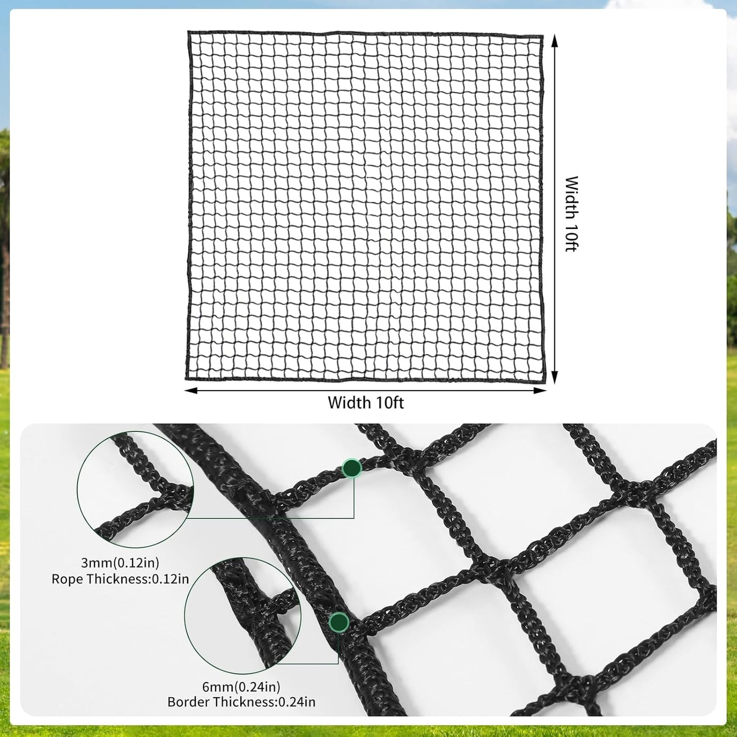 Golf Practice Net, Golf Hitting Nets Heavy Duty Nylon Golf Netting for Garage Backyard - Golfer Gear