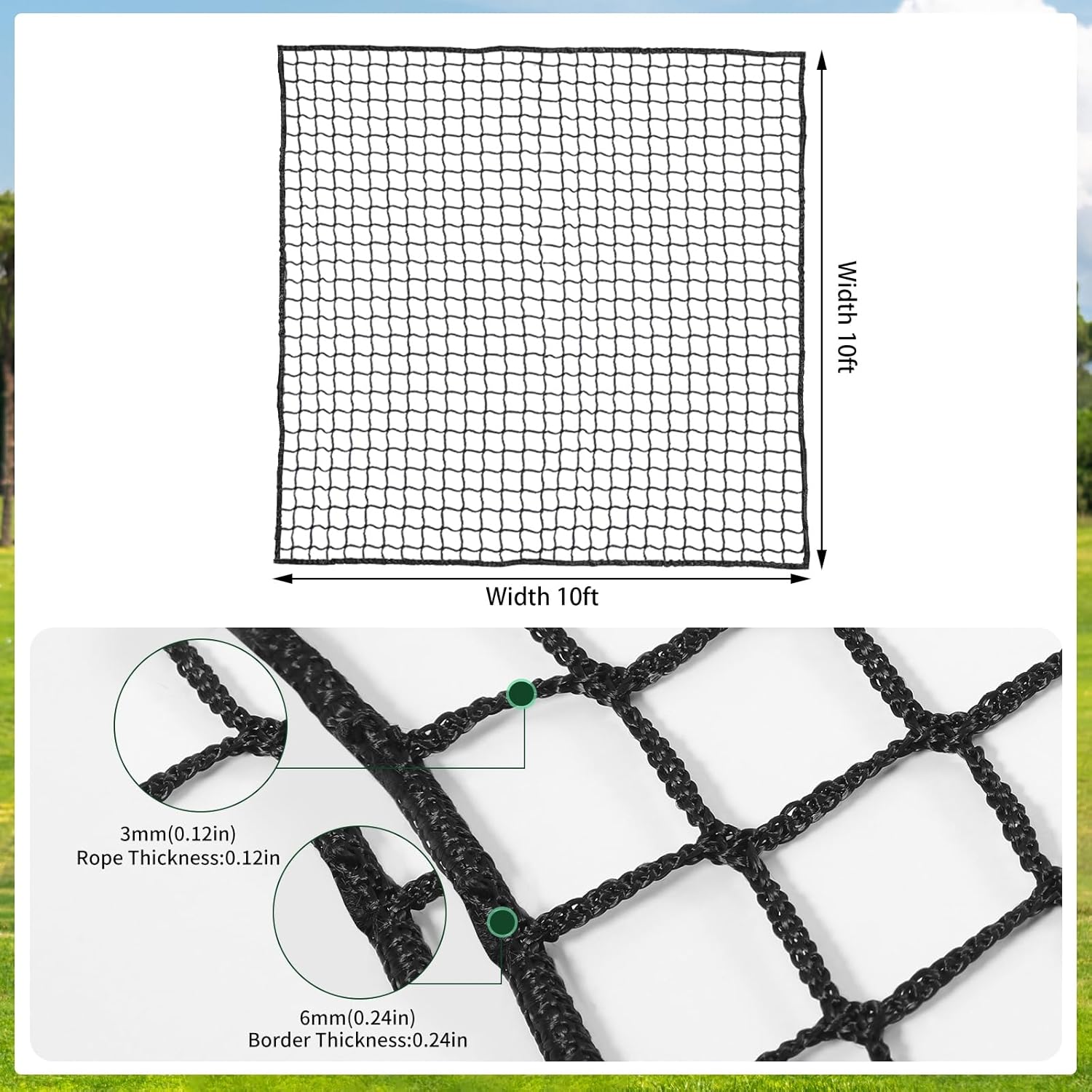 Golf Practice Net, Golf Hitting Nets Heavy Duty Nylon Golf Netting for Garage Backyard - Golfer Gear