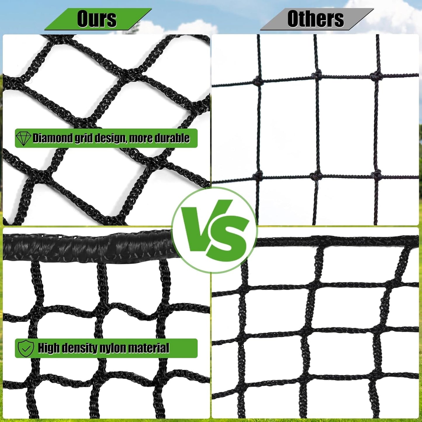 Golf Practice Net, Golf Hitting Nets Heavy Duty Nylon Golf Netting for Garage Backyard - Golfer Gear