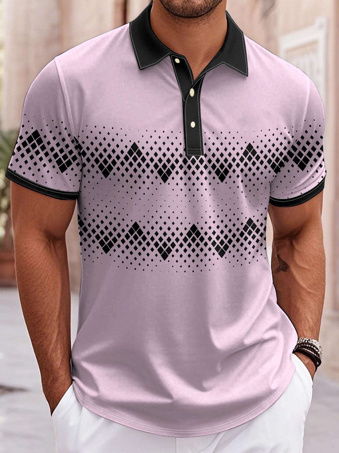 Men'S Golf Polo Short Sleeve Polo Shirt Outdoor Business Casual Daily Streetwear Summer Print Micro - Elastic Polyester Clothing - Golfer Gear