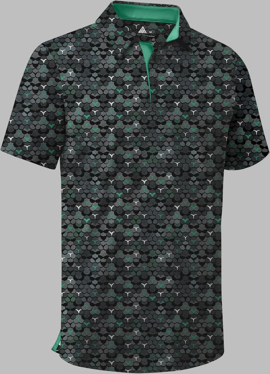 Men'S Golf Shirts Short Sleeve Moisture Wicking Performance Print Patterns Casual Collared Golf Polo Shirt for Men - Golfer Gear