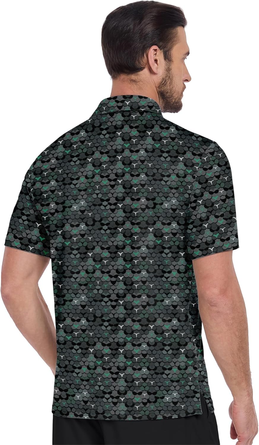 Men'S Golf Shirts Short Sleeve Moisture Wicking Performance Print Patterns Casual Collared Golf Polo Shirt for Men - Golfer Gear